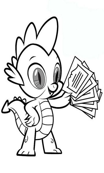 Online coloring book: Spike with letters coloring page